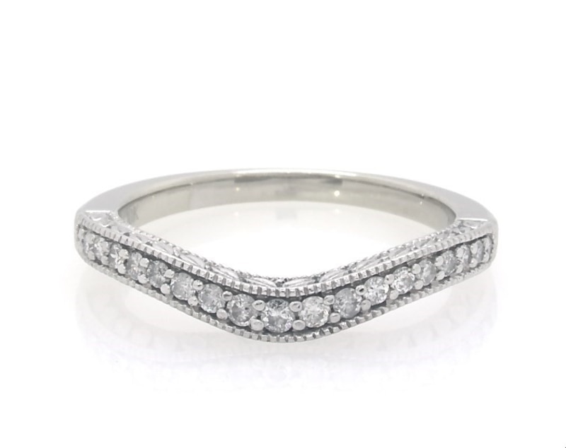 Main Image 1 of Previously Owned Diamond Wedding Ring 1/5 ct tw Round-cut 10K White Gold