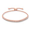 Thumbnail Image 1 of Previously Owned Diamond Bolo Bracelet 1/4 ct tw Round-cut 10K Rose Gold 9.5"