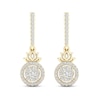 Thumbnail Image 2 of Previously Owned By Women For Women Diamond Lotus Drop Earrings 1/3 ct tw Round-cut 10K Yellow Gold