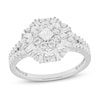 Thumbnail Image 1 of Previously Owned Sparks of Love Diamond Starburst Ring 1 ct tw Round, Princess & Baguette 10K White Gold