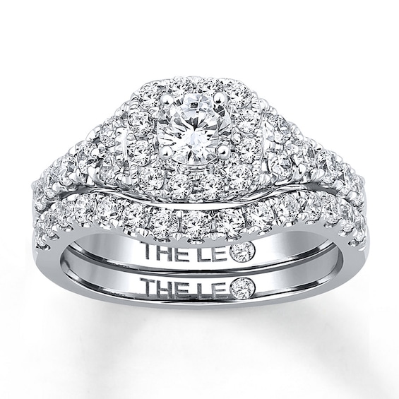 Previously Owned THE LEO Diamond Bridal Set 1-1/3 ct tw Round-cut 14K White Gold