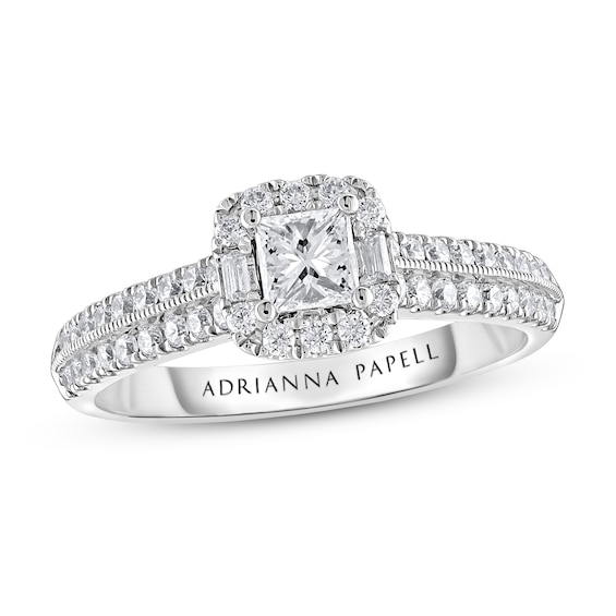 Previously Owned Adrianna Papell Diamond Engagement Ring 5/8 ct tw Princess