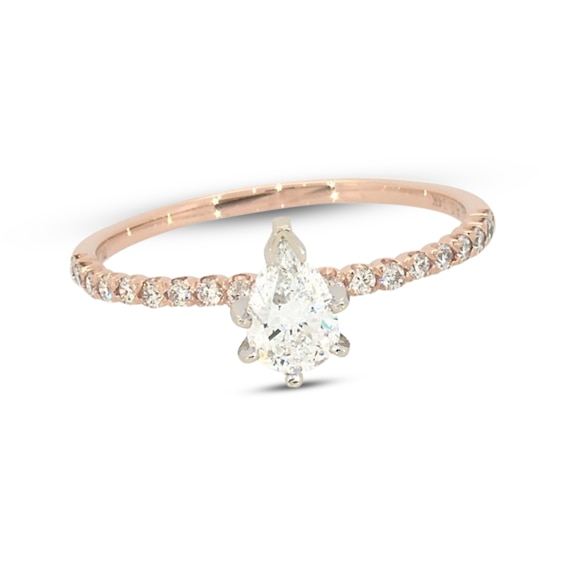 Previously Owned Pear-Shaped Engagement Ring 5/8 ct tw 14K Rose Gold Size 8.5