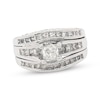 Thumbnail Image 1 of Previously Owned Princess-Cut Diamond Bridal Set 1-3/4 ct tw 14K White Gold Size 7