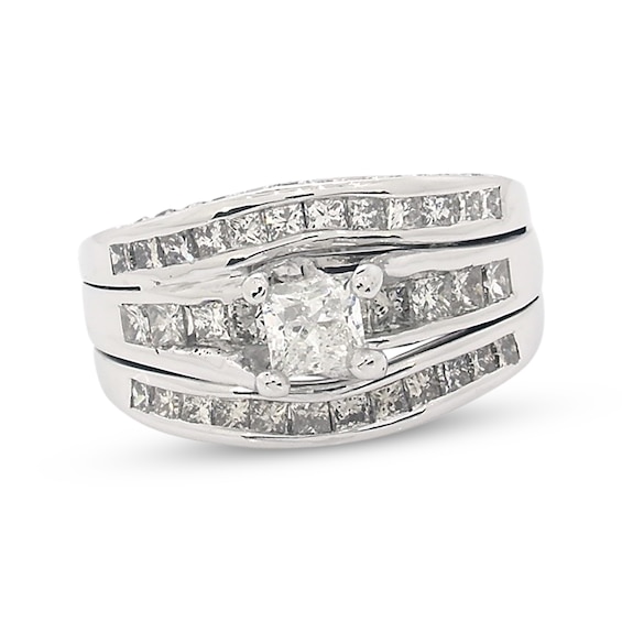 Previously Owned Princess-Cut Diamond Bridal Set 1-3/4 ct tw 14K White Gold Size 7