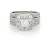 Thumbnail Image 1 of Previously Owned Princess-Cut Diamond Bridal Set 1-5/8 ct tw 14K White Gold Size 5.5
