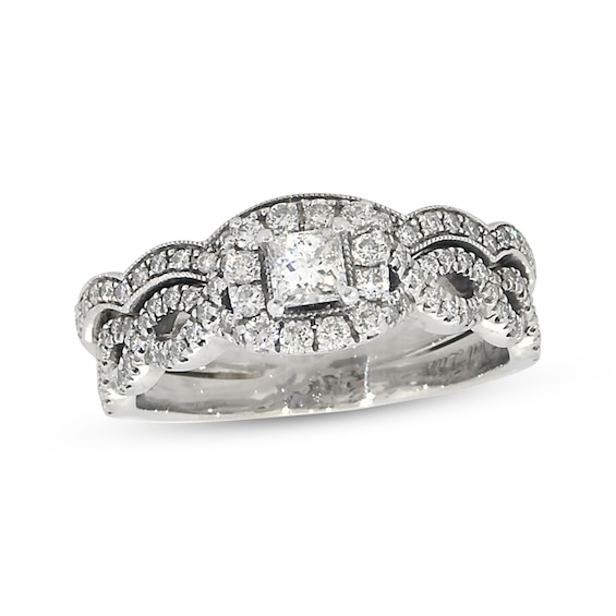 Previously Owned Neil Lane Princess-Cut Diamond Bridal Set 7/8 ct tw 14K White Gold Size