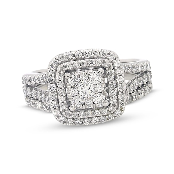 Previously Owned Diamond Bridal Set 1-1/3 ct tw 14K White Gold Size 7