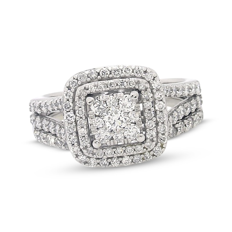 Main Image 1 of Previously Owned Diamond Bridal Set 1-1/3 ct tw 14K White Gold Size 7