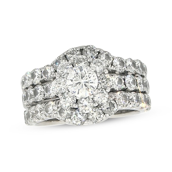 Previously Owned THE LEO Diamond Bridal Set 2-3/4 ct tw 14K White Gold Size 7