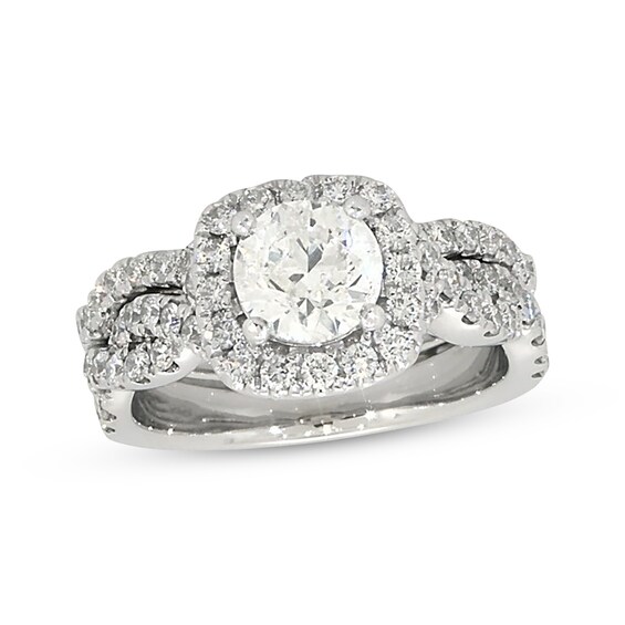 Previously Owned Round-Cut Diamond Soldered Bridal Set 1-3/4 ct tw 14K White Gold Size 5