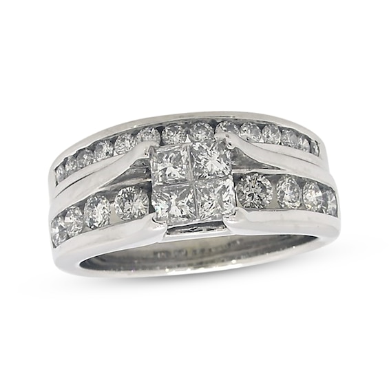 Previously Owned Princess-Cut Diamond Bridal Set 1 1/2 ct tw 14K White Gold Size 7