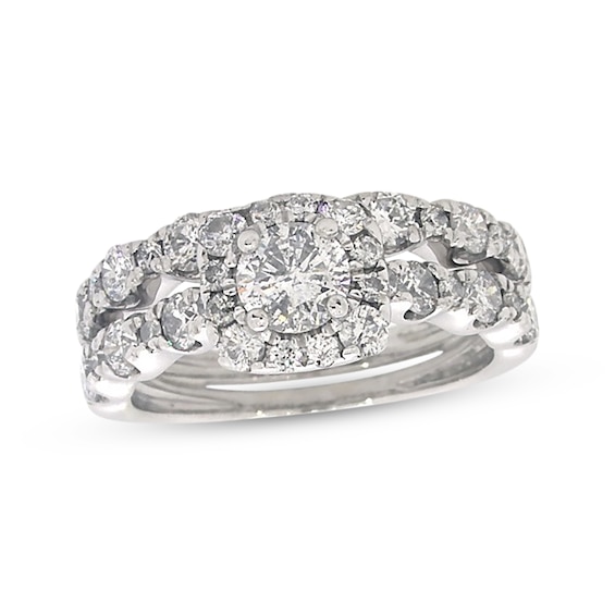 Previously Owned Diamond Bridal Set 1-1/2 ct tw Round-Cut 14K White Gold Size 5