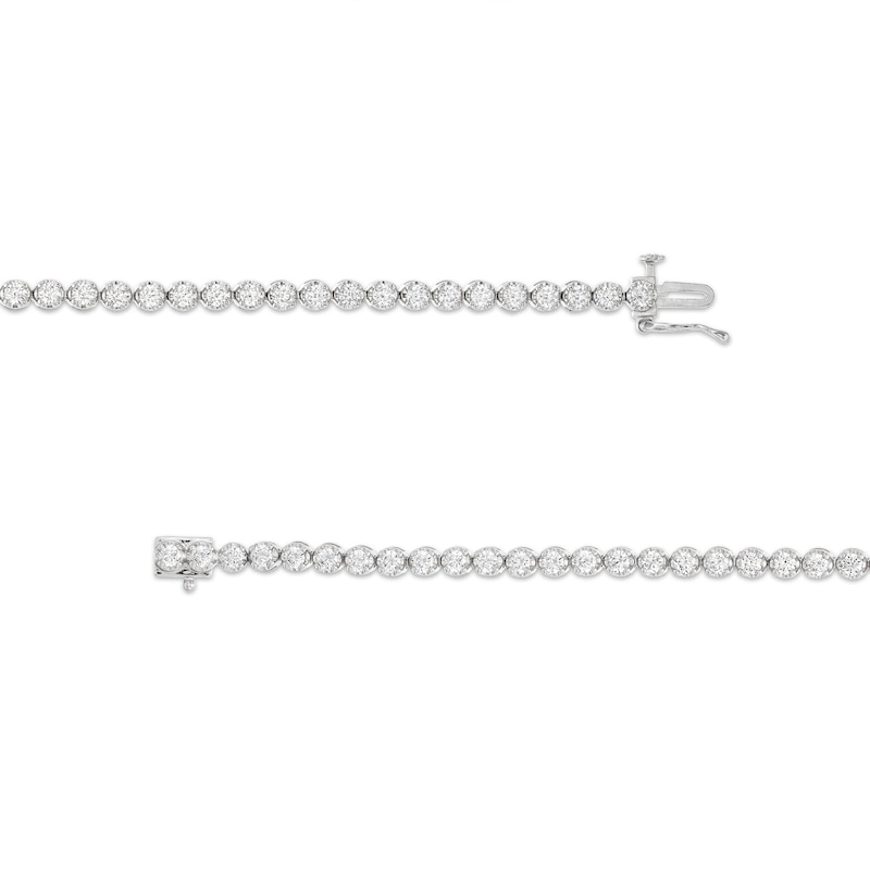 Main Image 2 of Previously Owned Diamond Tennis Bracelet 3 ct tw Round-Cut 10K White Gold 7&quot;