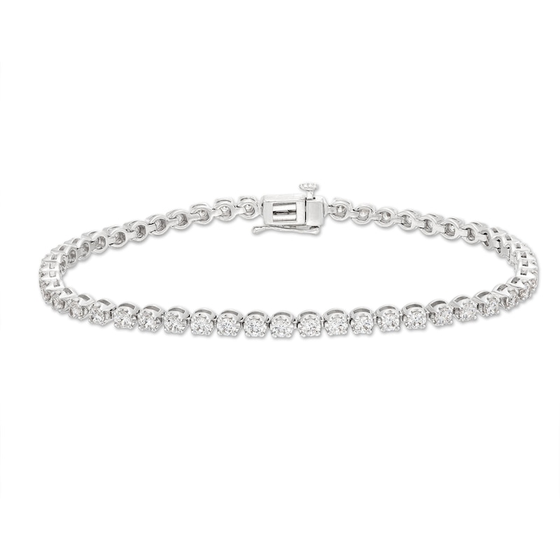 Main Image 3 of Previously Owned Diamond Tennis Bracelet 3 ct tw Round-Cut 10K White Gold 7&quot;