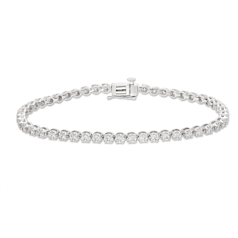 Previously Owned Diamond Tennis Bracelet 3 ct tw Round-Cut 10K White Gold 7"