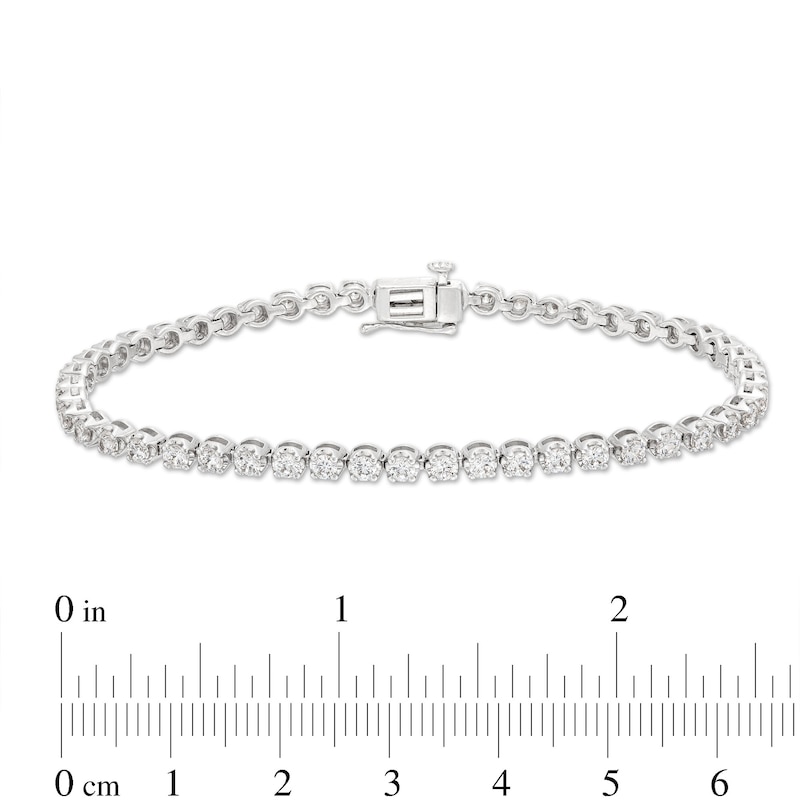Main Image 4 of Previously Owned Diamond Tennis Bracelet 3 ct tw Round-Cut 10K White Gold 7&quot;