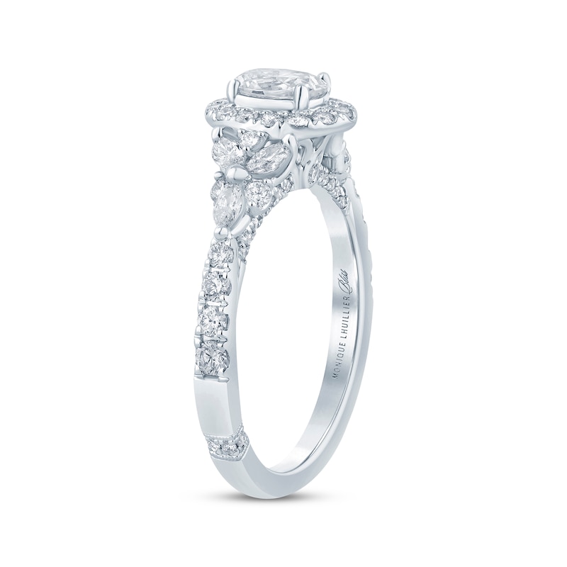 Main Image 2 of Previously Owned Monique Lhuillier Bliss Oval-Cut Diamond Engagement Ring 1-1/5 ct tw 18K White Gold