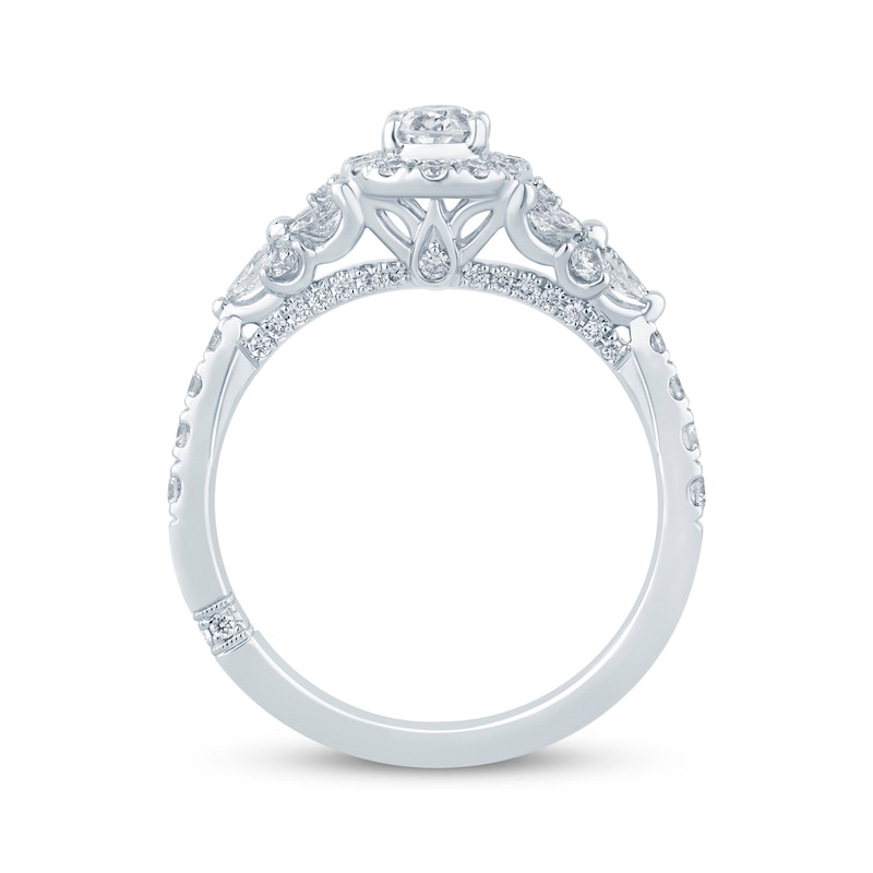 Main Image 3 of Previously Owned Monique Lhuillier Bliss Oval-Cut Diamond Engagement Ring 1-1/5 ct tw 18K White Gold