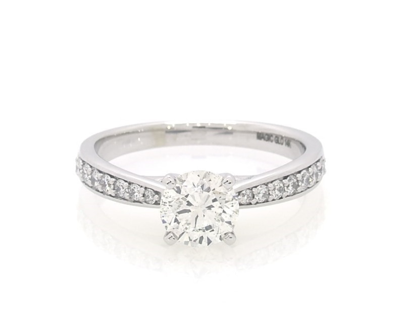 Main Image 1 of Previously Owned Diamond Engagement Ring 1-1/5 ct tw Round-cut 14K White Gold