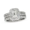 Thumbnail Image 1 of Previously Owned Emerald-Cut Diamond Bridal Set 1-1/4 ct tw 14K White Gold Size 5.75