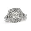 Thumbnail Image 1 of Previously Owned Diamond Bridal Set 1-1/2 ct tw Princess & Round-Cut 14K White Gold Size 6.75
