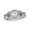 Thumbnail Image 1 of Previously Owned Neil Lane Round-Cut Diamond & Tanzanite Halo Bridal Set 1-7/8 ct tw 14K White Gold Size 7
