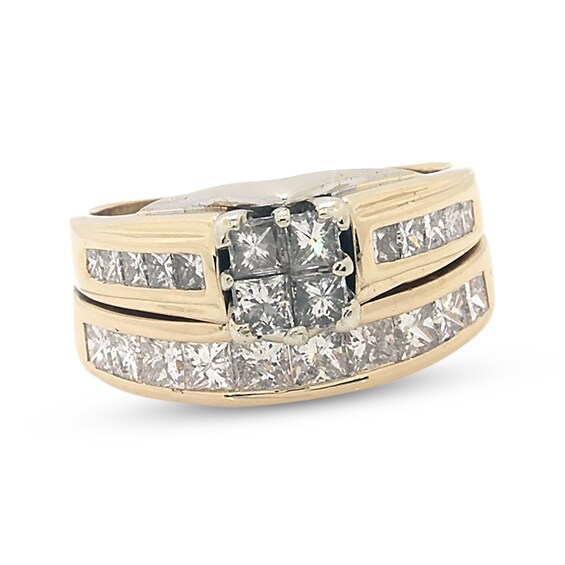 Previously Owned Princess-Cut Diamond Bridal Set 1-1/2 ct tw 14K Two-Tone Gold 7.25