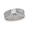 Thumbnail Image 1 of Previously Owned Princess-Cut Diamond Bridal Set 2-1/5 ct tw 14K White Gold Size 10