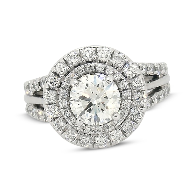 Main Image 1 of Previously Owned Round-Cut Diamond Engagement Ring  2-1/5 ct tw 14K White Gold Size 6