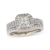 Thumbnail Image 1 of Previously Owned Diamond Bridal Set 1-1/5 ct tw Princess & Round-Cut 14K White Gold Size 7