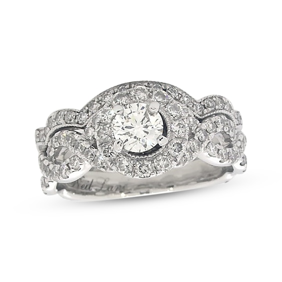 Previously Owned Neil Lane Diamond Bridal Set 1-1/6 ct tw Round-Cut 14K White Gold Size 4.5