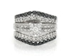 Thumbnail Image 1 of Previously Owned Round-Cut White & Black Diamond Halo Bridal Set 1-1/6 ct tw 14K & 10K White Gold Size 6.25