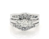 Thumbnail Image 1 of Previously Owned Round-Cut Diamond Three-Stone Bridal Set 1-1/3 ct tw 14K White Gold/Platinum Size 8