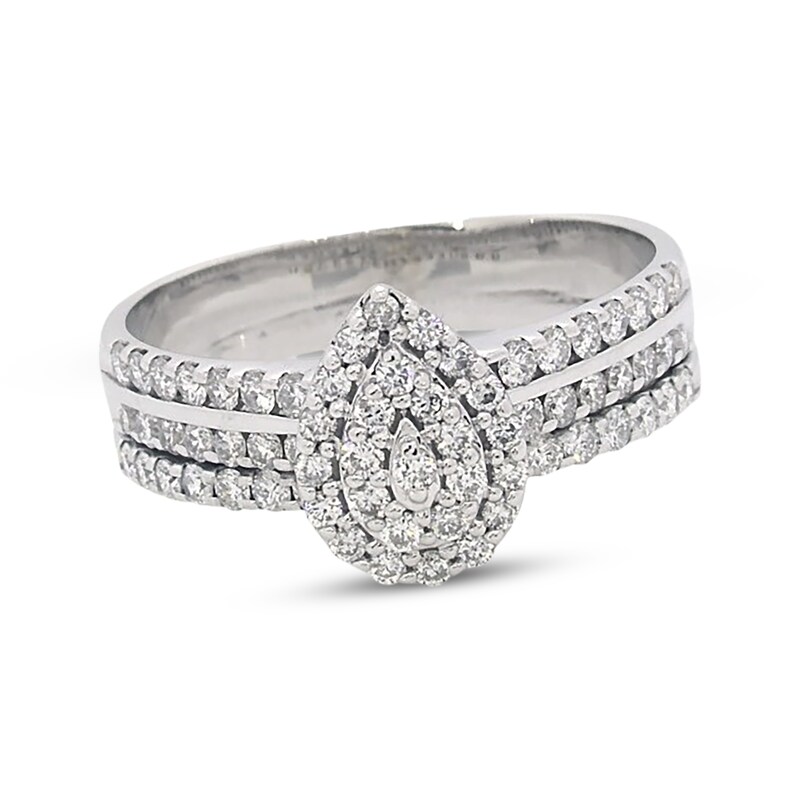 Main Image 1 of Previously Owned Diamond Bridal Set 1 ct tw Round-Cut 14K White Gold Size 9.5