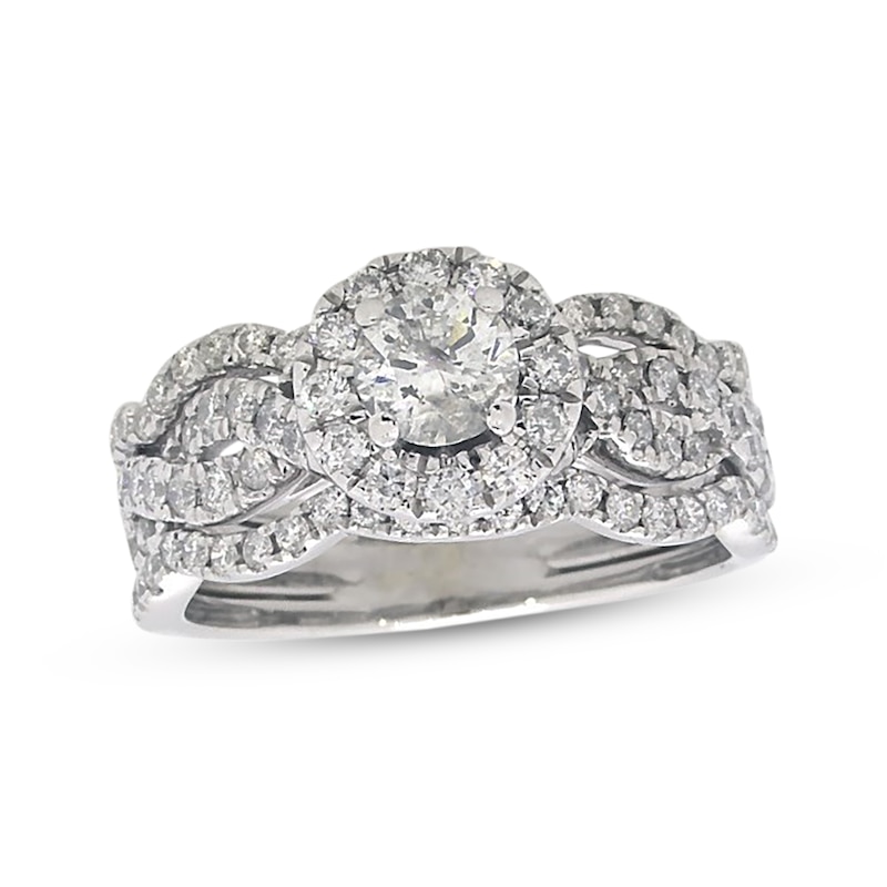 Previously Owned Diamond Bridal Set 1 ct tw Round-Cut 14K White Gold ...