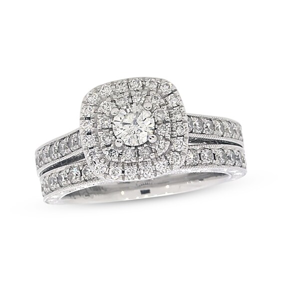 Previously Owned Neil Lane Diamond Bridal Set 1-1/5 ct tw Round-Cut 14K White Gold Size 4.5