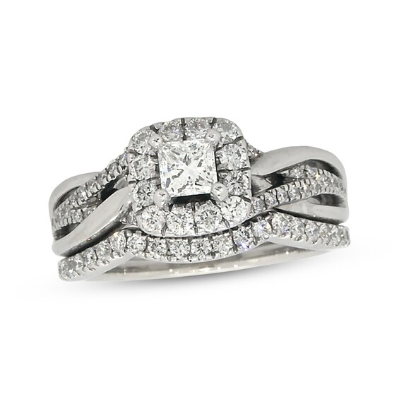 Previously Owned Neil Lane Princess-Cut Diamond Bridal Set 1 ct tw 14K White Gold Size 6.75