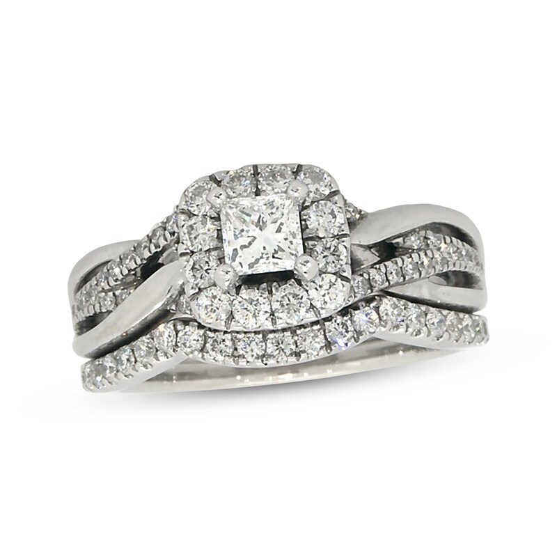 Main Image 1 of Previously Owned Neil Lane Princess-Cut Diamond Bridal Set 1 ct tw 14K White Gold Size 6.75