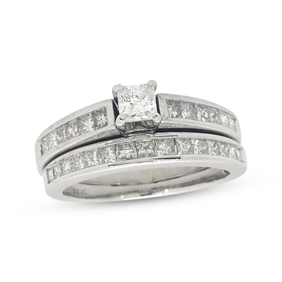 Previously Owned Princess-Cut Diamond Bridal Set ct tw 14K White Gold Size