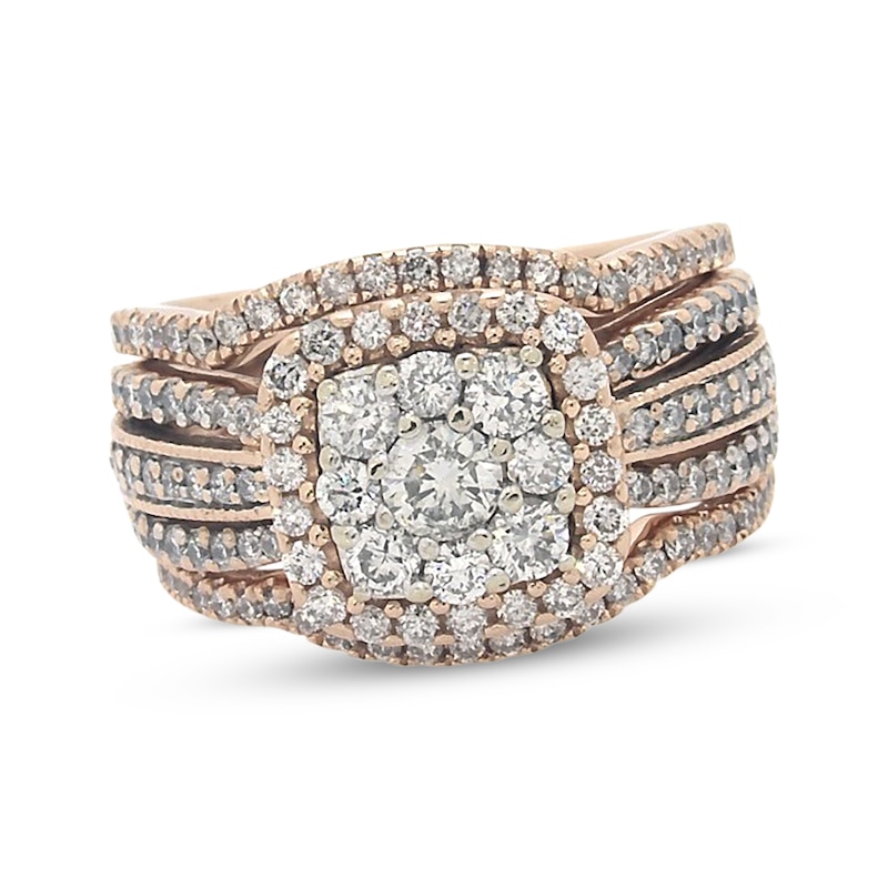 Main Image 1 of Previously Owned Diamond Bridal Set 1-1/4 ct tw Round-Cut 14K Two-Tone Gold Size 5