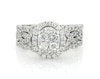Thumbnail Image 1 of Previously Owned Round-Cut Diamond Oval Halo Bridal Set 1-3/8 ct tw 14K White Gold Size 9.5