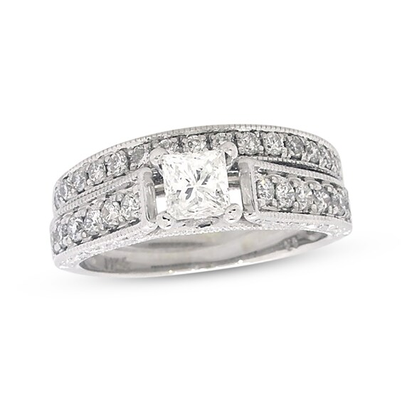 Previously Owned Princess-Cut Diamond Bridal Set 1 ct tw 14K White Gold Size 6