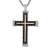 Thumbnail Image 1 of Previously Owned  Diamond Cross Necklace 1 ct tw Sterling Silver and 10K Yellow Gold 22&quot;