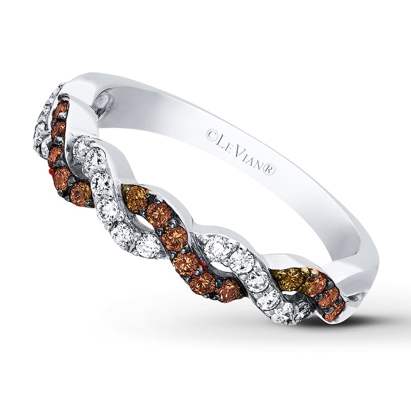 Main Image 1 of Previously Owned Le Vian Chocolate Diamonds 3/8 ct tw Ring 14K Vanilla Gold Size 7