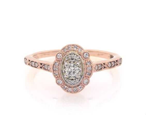 Previously Owned Diamond Engagement Ring 1/4 ct tw Round-cut 10K Rose Gold