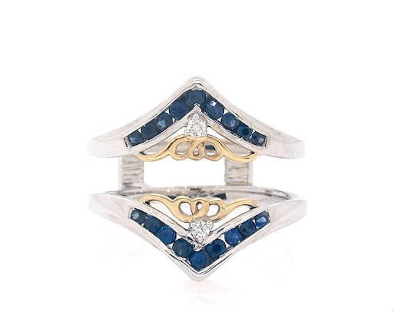Previously Owned Natural Sapphire/Diamond Enhancer Ring 14K Two-Tone Gold