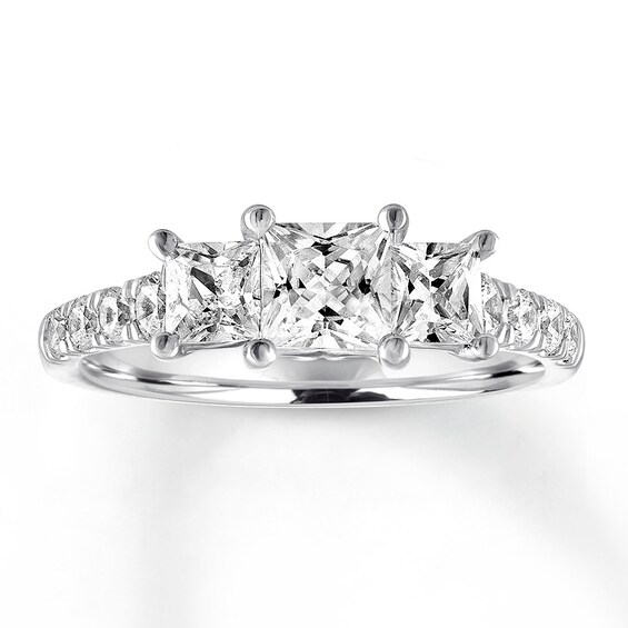 Previously Owned Diamond Engagement Ring 1-5/8 ct tw Princess/Round 14K Gold