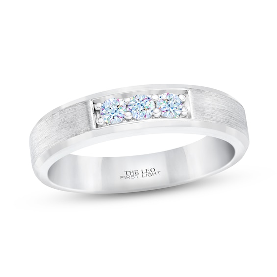 Previously Owned Men's THE LEO First Light Diamond Wedding Band 1/ ct tw 14K White Gold