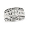 Thumbnail Image 1 of Previously Owned Princess-Cut Quad Diamond Bridal Set 1-1/2 ct tw 14K White Gold Size 8